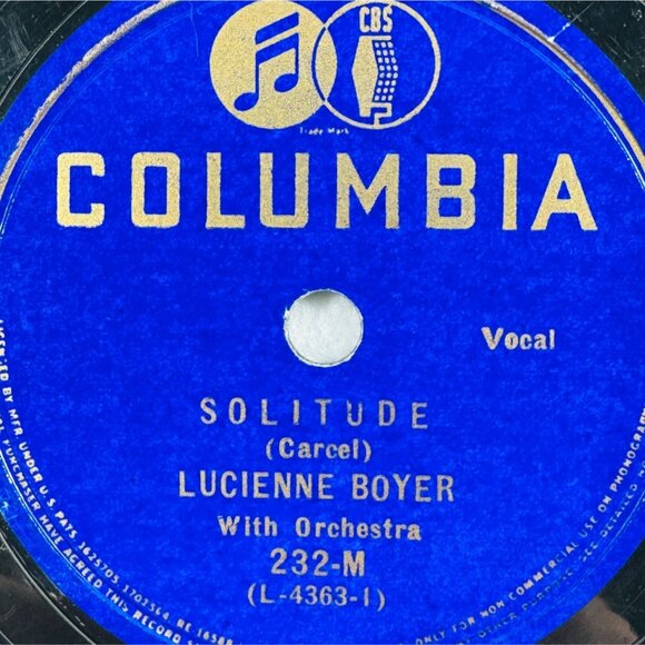 Lucienne Boyer Viens Danser Quand Meme 10in Shellac 78 RPM Columbia 232-M - Picture 4 of 4